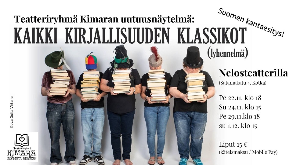 kaikki kirjallisuuden klassikot kirjaston infotaulut pien 50